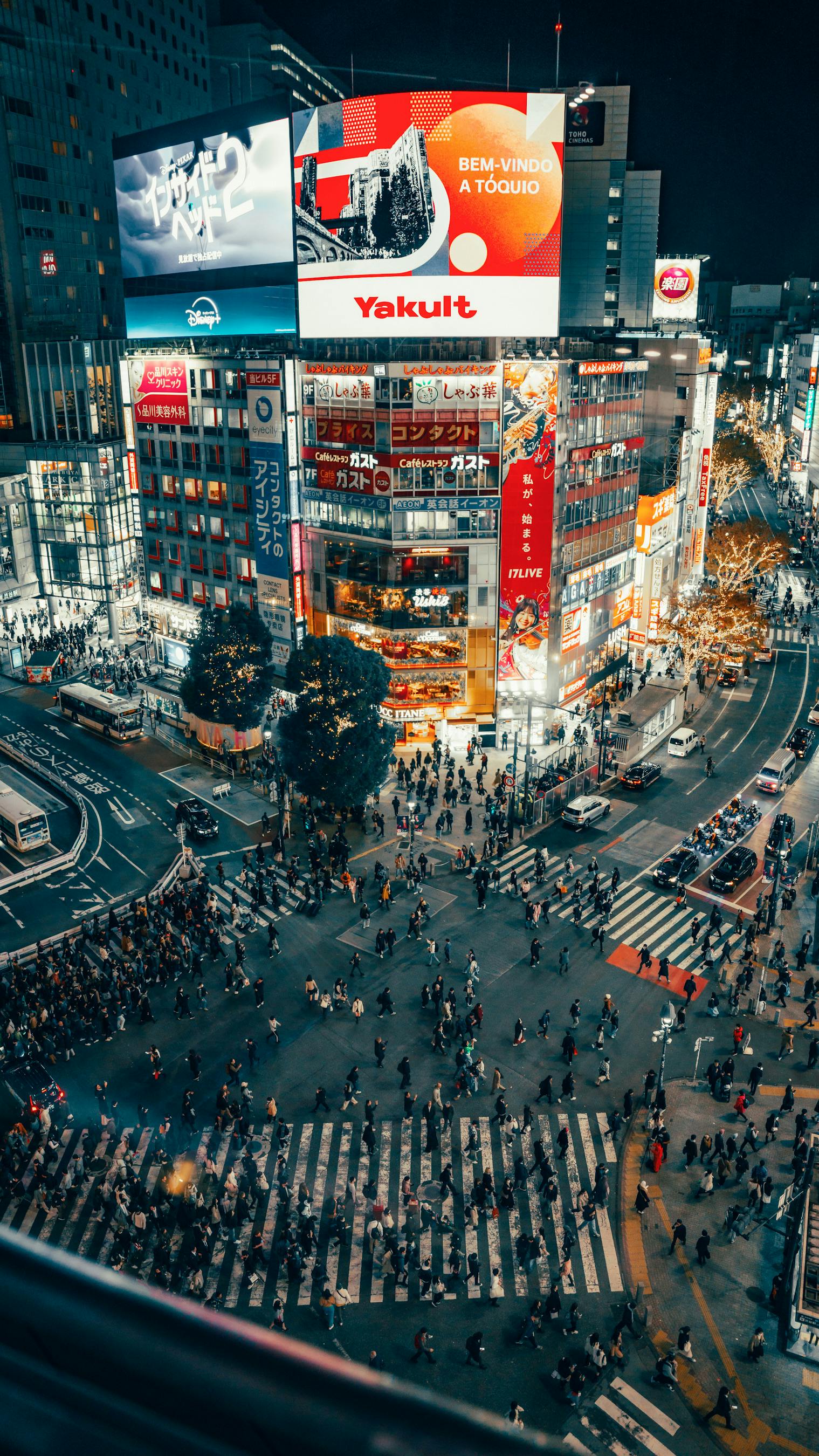shibuya crossing at night